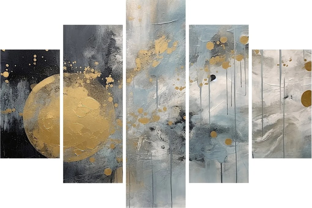 Tablou - Abstracție cu minge de aur (150x105 cm)