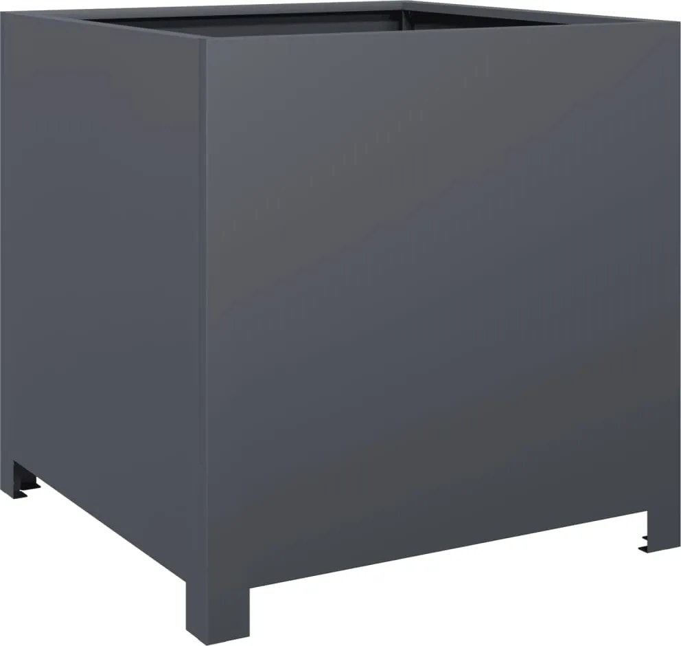 vidaXL Jardinieră de grădină, antracit, 50x50x50 cm, oțel