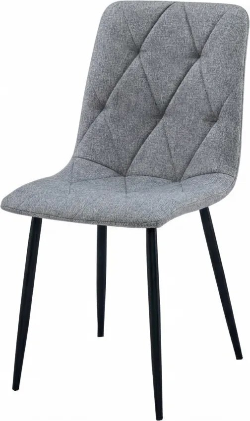 Scaun gri LIBRA PLATINUM GREY cu picioare negre