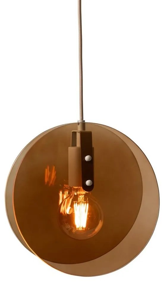 Pendul din metal sand si sticla chihlimbar Toledo