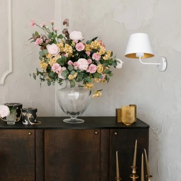 Lampă de perete ARDEN 1xE27/60W/230V alb/auriu