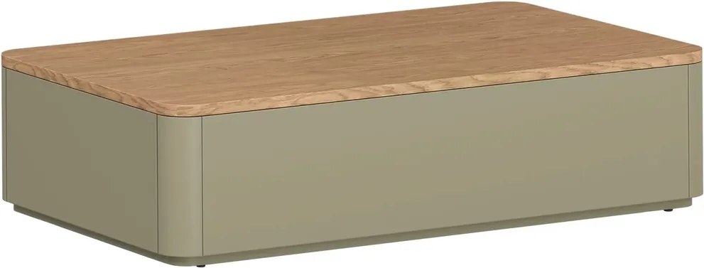 Măsuță de cafea Amilio 100 cm cu sertare - eucalipt / stejar baltic dune