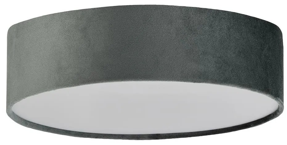 Plafoniera moderna cu abajur din catifea gri Drum 2L, 38cm