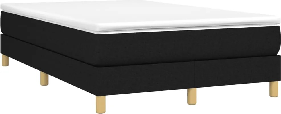 vidaXL Pat box spring cu saltea, negru, 120x190 cm, catifea