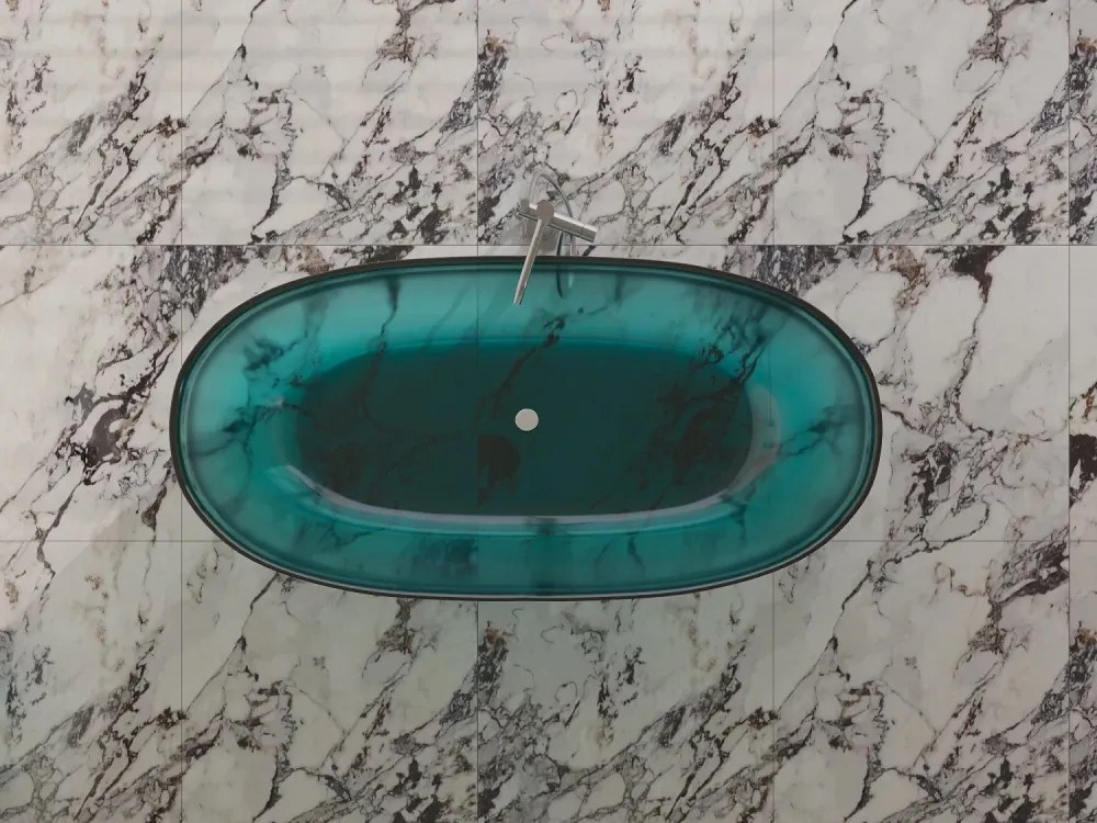 Cada Freestanding AquaVibe Crystal 170, Ovală, Transparentă, 170 cm