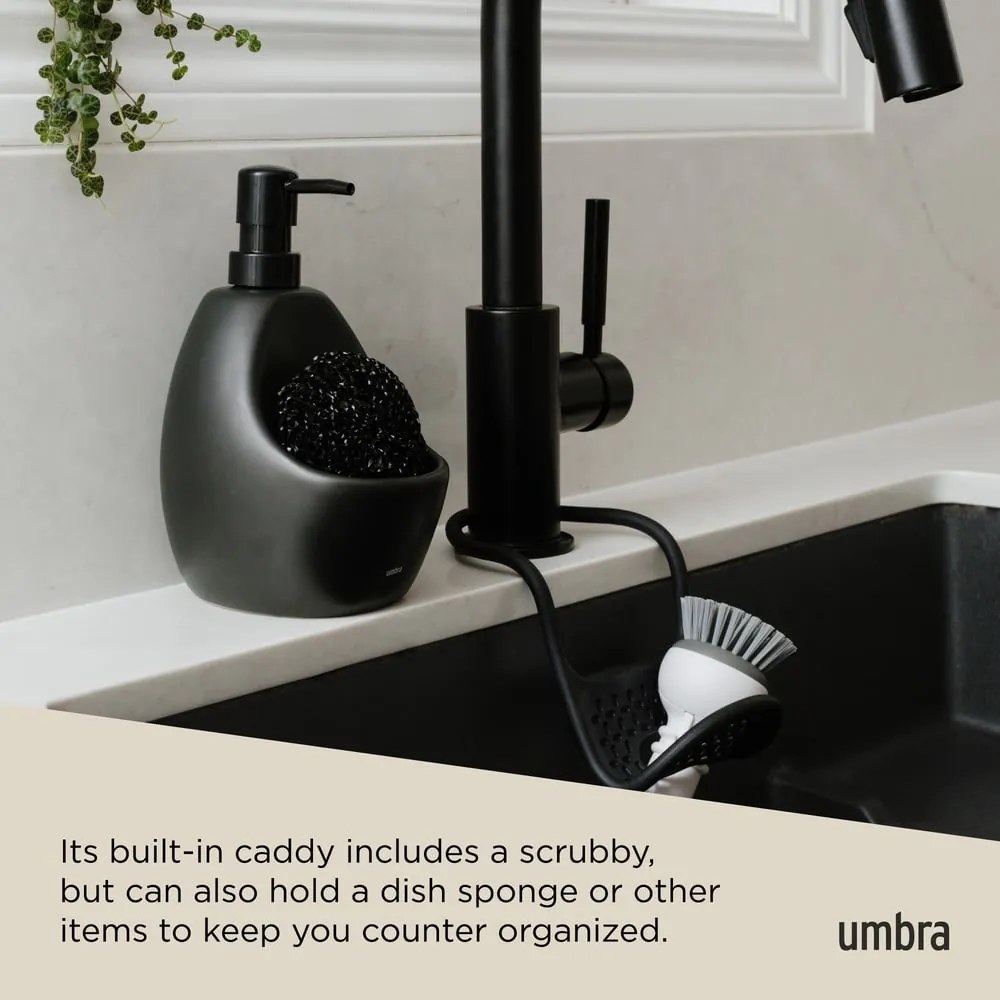 Dozator de săpun lichid negru din ceramică 590 ml Joey – Umbra