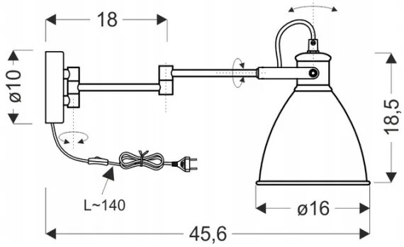 Lampă de perete ESPERA 1xE14/40W/230V