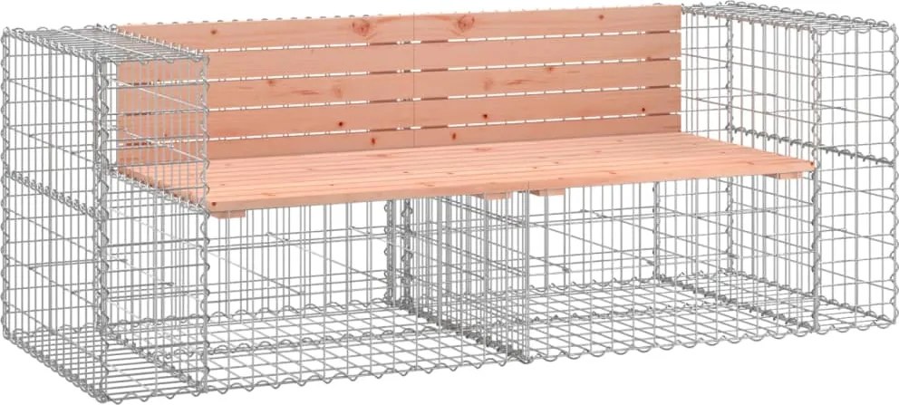 vidaXL Bancă de grădină cu gabion, 184x71x65,5 cm, lemn masiv Douglas