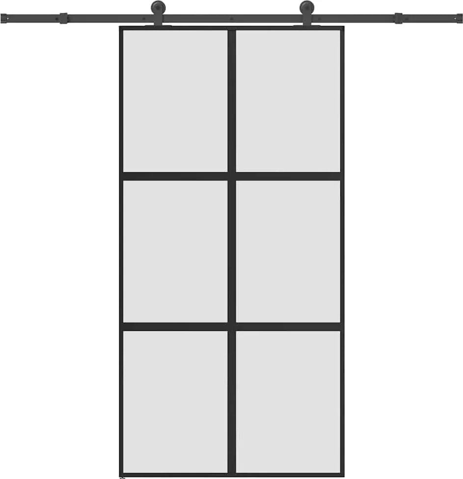 vidaXL Ușă glisantă cu set de feronerie sticlă temperată și aluminiu