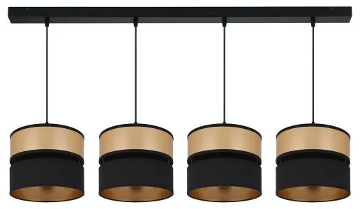 Lustră pe cablu Brilagi ROYAL 4xE27/15W/230V negru/auriu