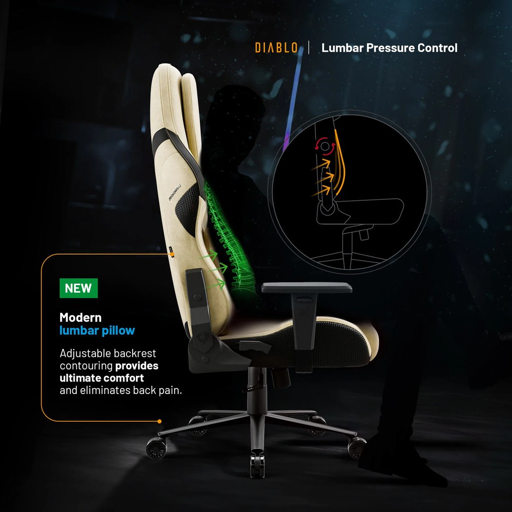 Scaun Gaming Diablo X.One Prime Broken Gold Normal Size