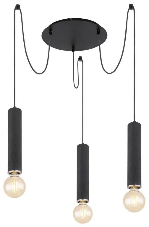 Lustra cu 3 pendule design modern MARION negru, nickel