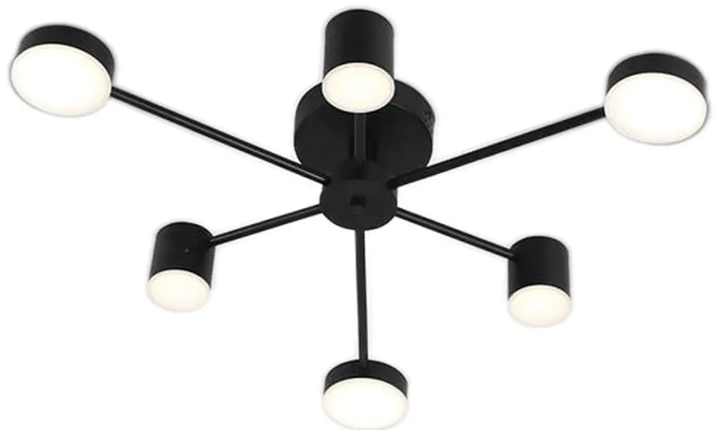 Lustra LED Cu Telecomanda, Elit's Esn R9029-6, 72W, Negru