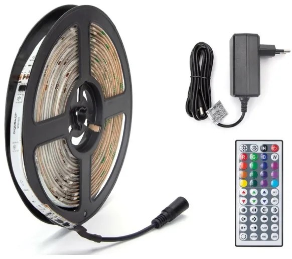 Bandă LED RGB dimabilă de exterior Aigostar 5m LED/24W/12/230V IP65 + telecomandă