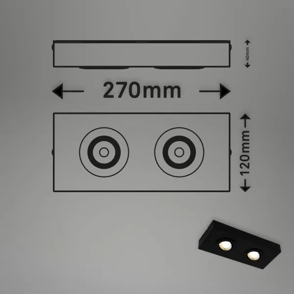 Spot LED Briloner 3996026 CTS 2xLED/4W/230V 2700/4000K negru