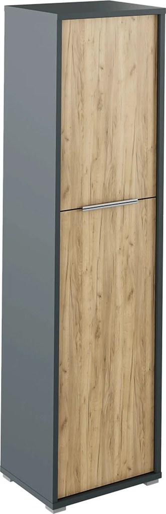Dulap RIOMA NEW TYP 08, gri grafit/stejar artisan, DTD laminat, cu 2 u