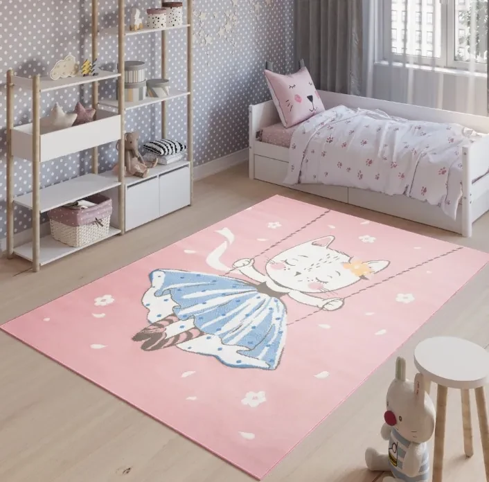 Covor pentru camera copiilor cu o pisică Lăţime: 80 cm | Lungime: 150 cm