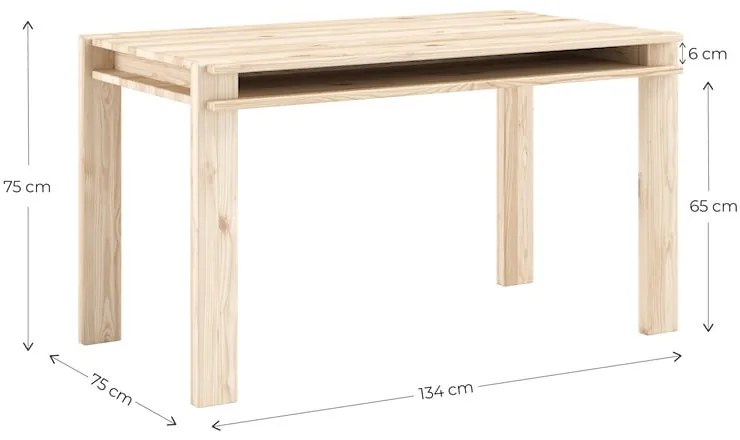 Masă de dining din lemn de pin 75x134 cm Tuck – Karup Design