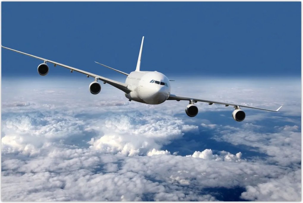 Tablou - Avion în nori (90x60 cm)