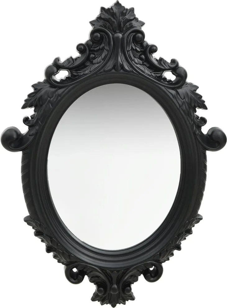 vidaXL Oglindă de perete în stil Castle, negru, 56 x 76 cm