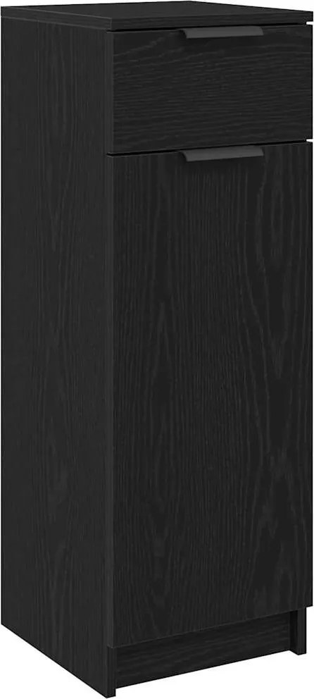 vidaXL Dulap de Baie cu ușă Stejar negru 32 x 34 x 90 cm Lemn compozit
