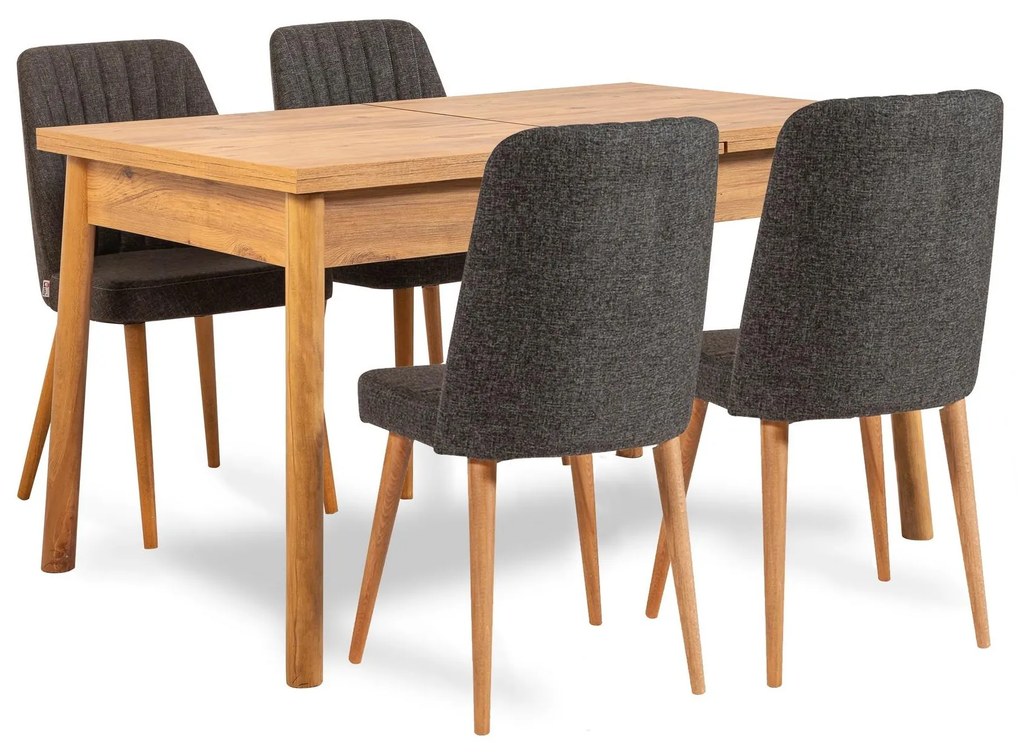 Set mobilier sufragerie Dobuse 3 (pin atlantic + antracit) (pentru 4 persoane). 1093801