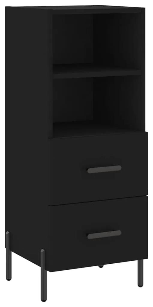 828677 vidaXL Servantă, negru, 34,5x34x90 cm, lemn compozit
