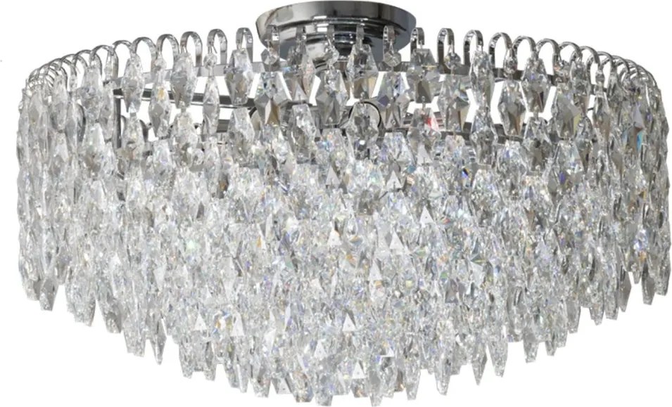 Lustra metal cromat si cristale sticla BURANO 60