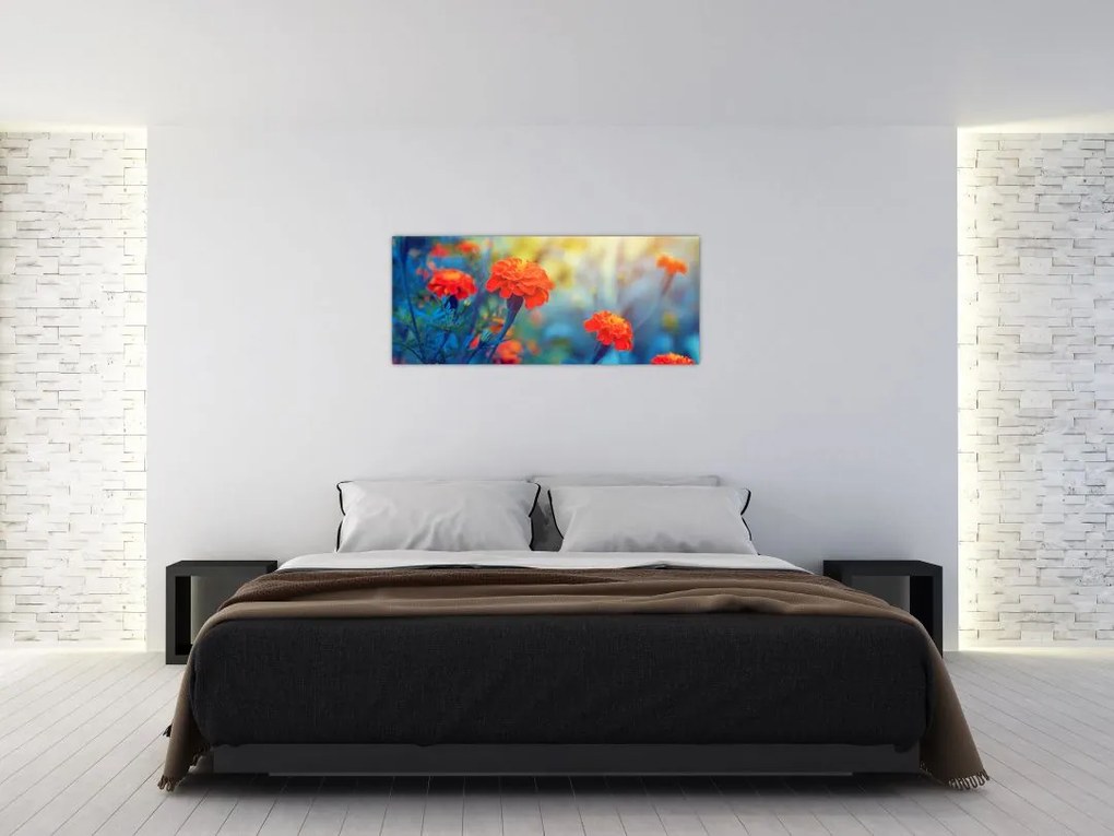 Tablou - Flori portocalii (120x50 cm)