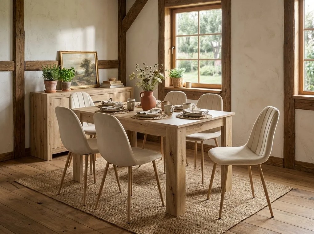Scaun de masa PADVA VELVET, bej deschis