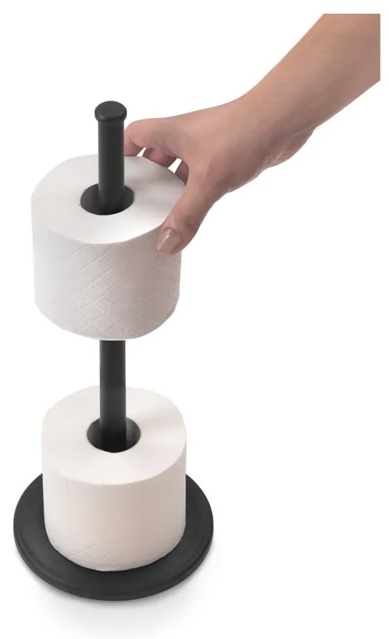 Suport pentru hârtie igienică negru mat din oțel Lava – Metaltex