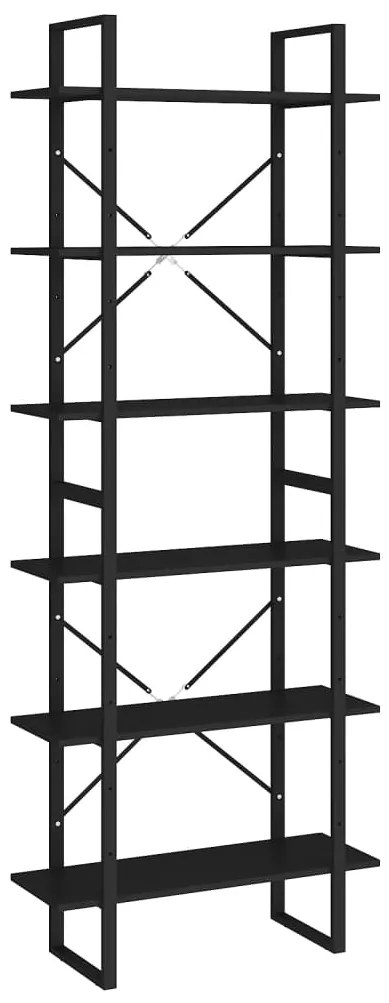 806538 vidaXL Dulap înalt, negru, 80x30x210 cm, PAL