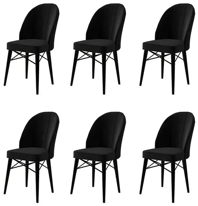 Set de scaune de sufragerie Ritim Black, 6 buc.