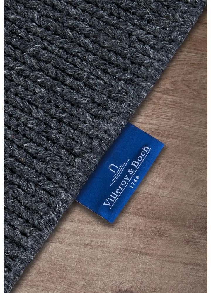 Covor gri închis țesut manual din lână 60x90 cm Francois – Villeroy&amp;Boch