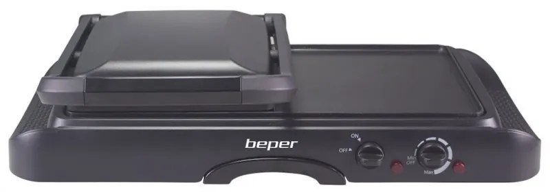 Resigilat: Gratar electric multifunctional Beper P101TOS501, 3in1, 1600W, Acoperire antiaderenta, Negru