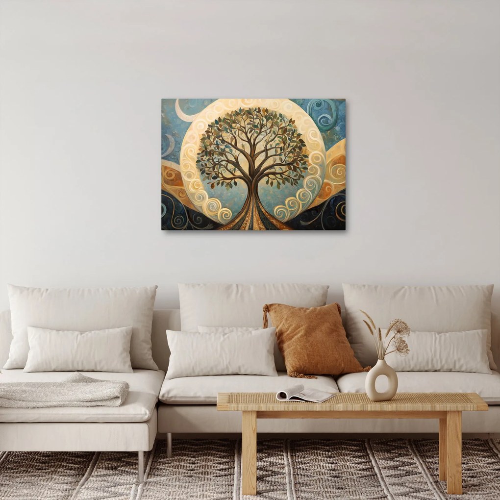 Tablou – Arborele vieții și spirale (70x50 cm)