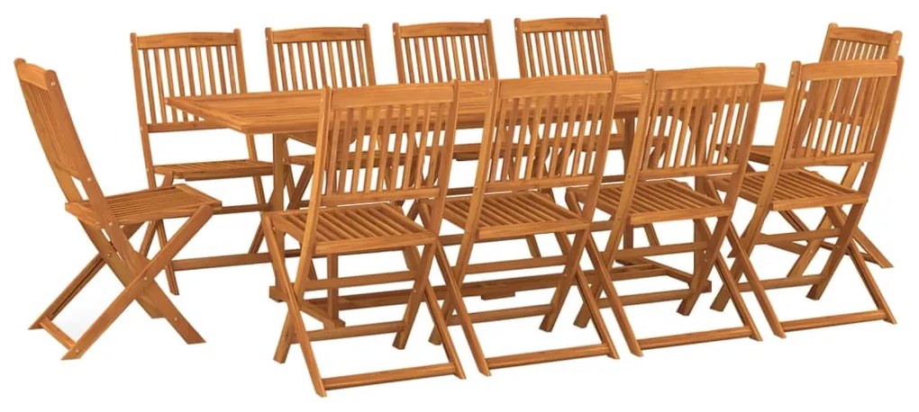 3086989 vidaXL Set mobilier de grădină 11 piese 220x90x75cm, lemn masiv acacia