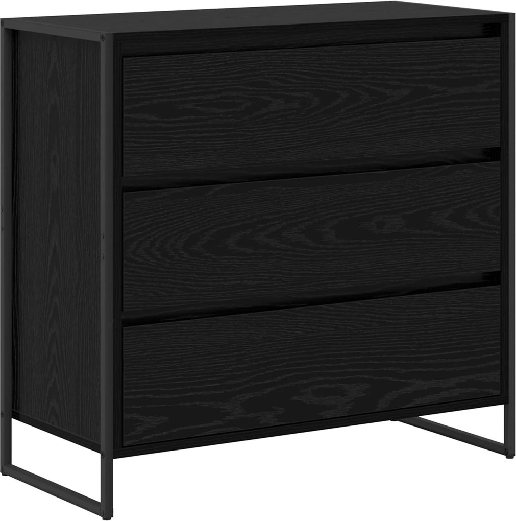 vidaXL Bufet cu sertar Stejar Negru 79 x 36 x 75.5 cm Lemn compozit