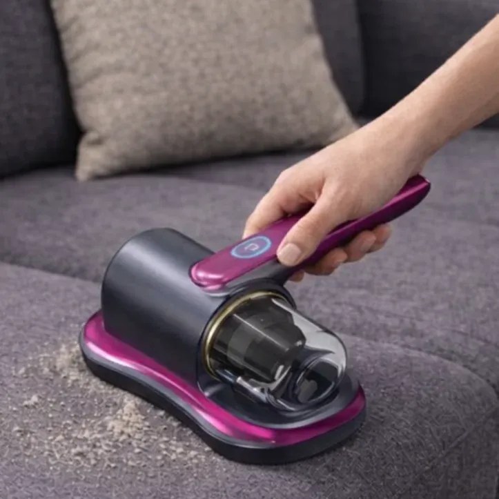 VERK Aspirator portabil fără sac pentru acarieni cu filtru antialergic și lumină UV - violet