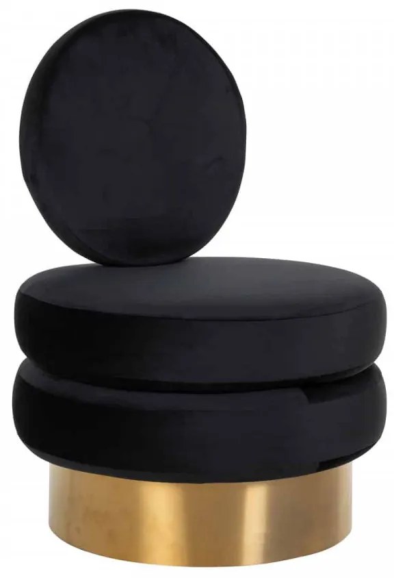 Taburet tapitat Balou negru/auriu