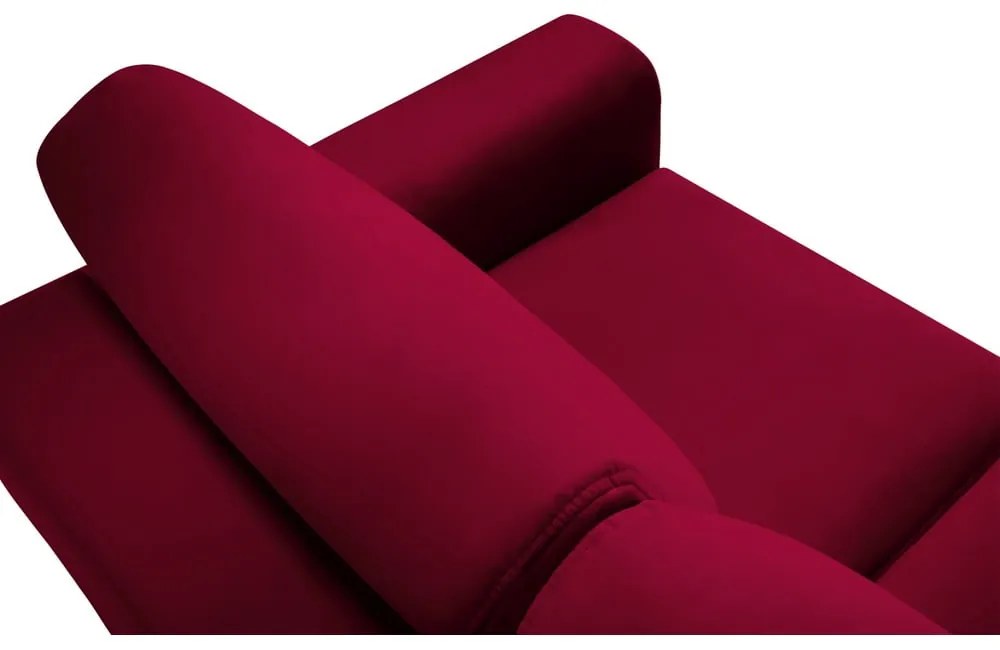 Canapea roșie extensibilă, cu spațiu de depozitare cu tapițerie din catifea 235 cm Kyoto – Cosmopolitan Design