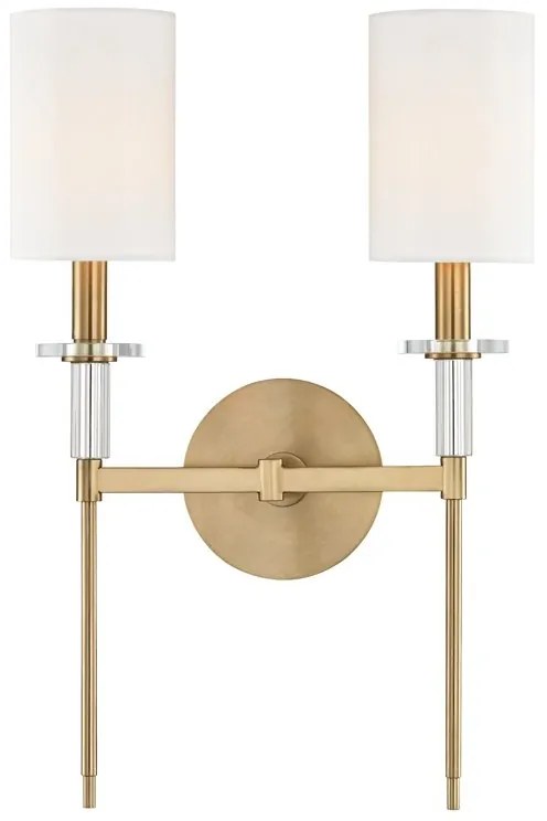 Aplica de perete design clasic AMHERST alama antichizata, cu 2 surse de lumina