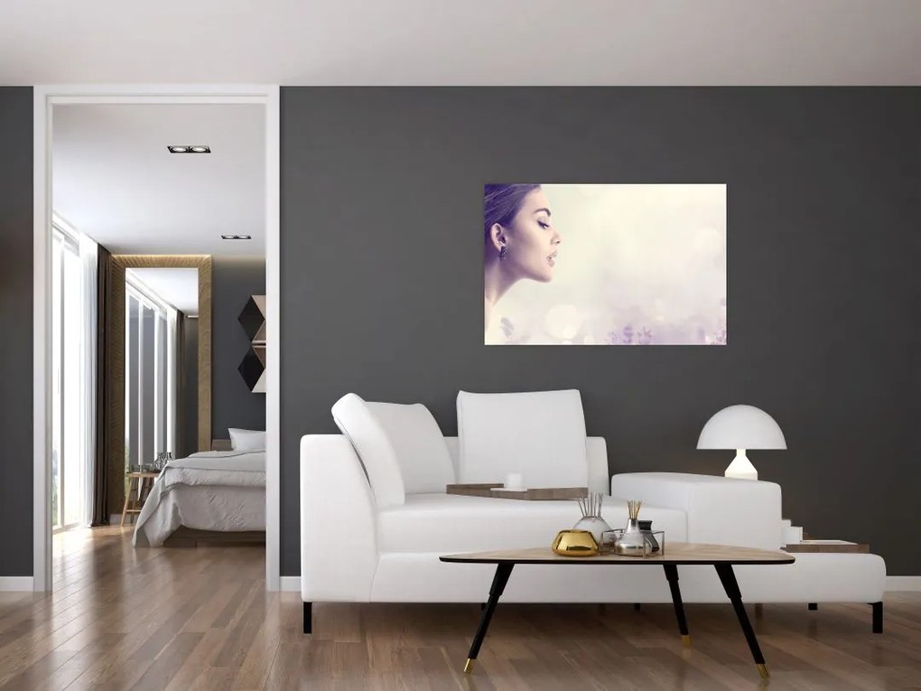 Tablou - Femeia cu lavandă (90x60 cm)