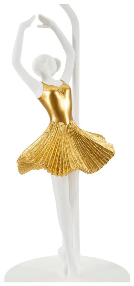 Veioză albă/aurie cu abajur textil (înălțime 64 cm) Dancer – Mauro Ferretti