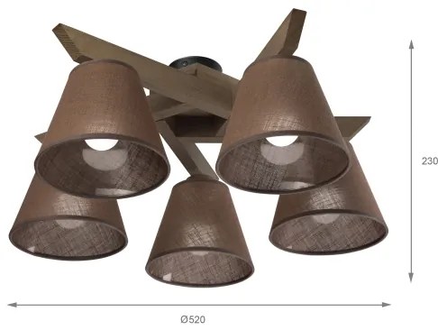 Lustră LED aplicată Brilagi ANTHONY 5xE14/40W/230V stejar nuc/maro