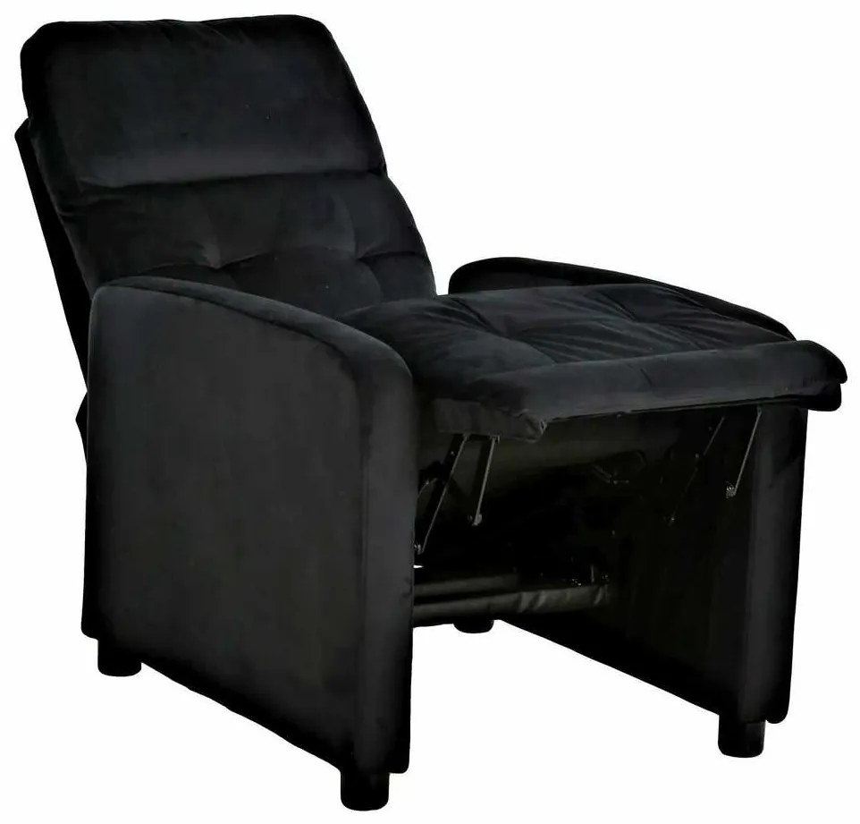 Scaun reclinabil Lennox Velvet, negru
