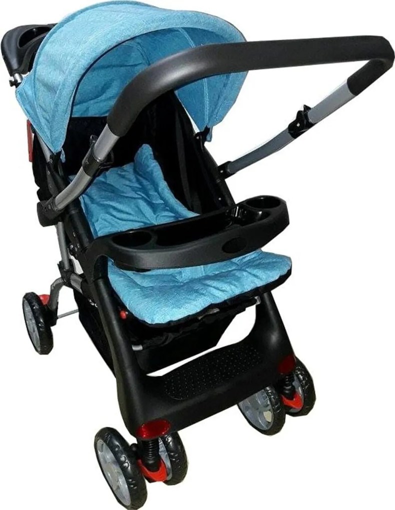 Carucior nou nascuti 2 in 1 Baby Care™ Pro C18, Maner reversibil, Spatar reglabil in 3 trepte, Amortizoare, Frana picior,Pliabil , Albastru