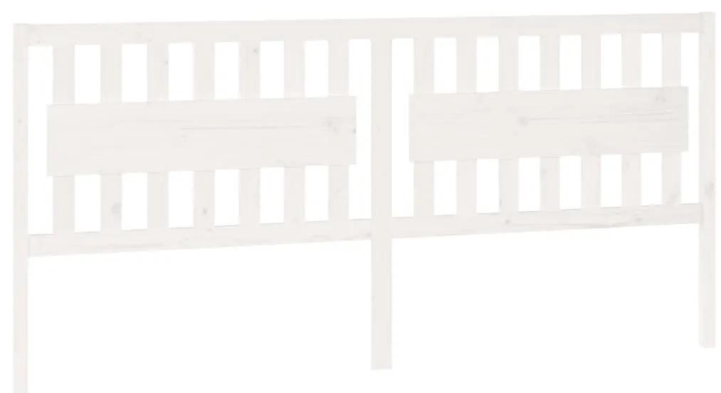 818591 vidaXL Tăblie de pat, alb, 205,5x4x100 cm, lemn masiv de pin