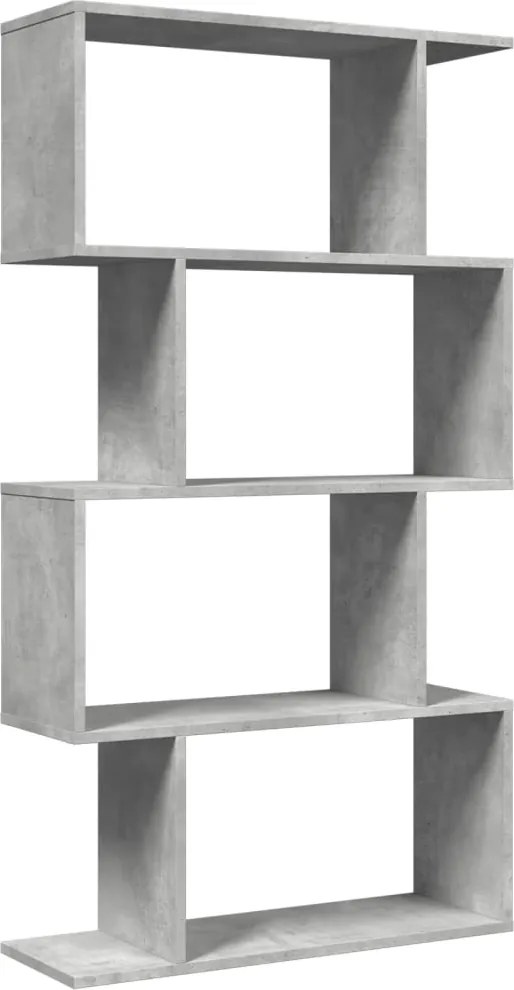 vidaXL Bibliotecă/separator 4 niveluri gri beton 70x24x129cm lemn
