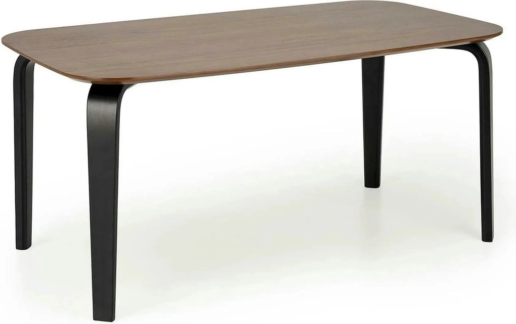 Masa PEDRO, nuc/negru, furnir/lemn, 160x90x75 cm